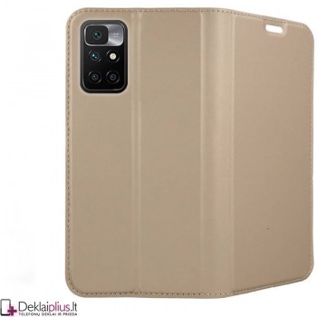 Dux Ducis dirbtinės odos viršelis - auksinės spalvos (Xiaomi Redmi 10/Redmi 10 (2022 m.)